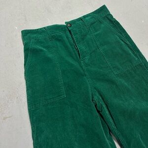 RACHEL ANTONOFF Green Corduroy Wide Leg Culottes High Rise Size 12